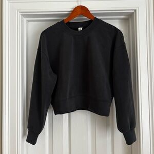 Lululemon Softstream Black Cropped Crewneck Sweatshirt